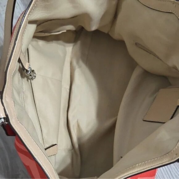 Coach Red and Tan Shoulder Bag with Slouchy Silhouette - Picture 7 of 12